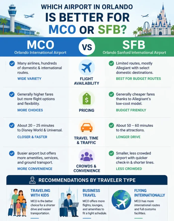 Which Airport in Orlando Is Better for MCO or SFB?