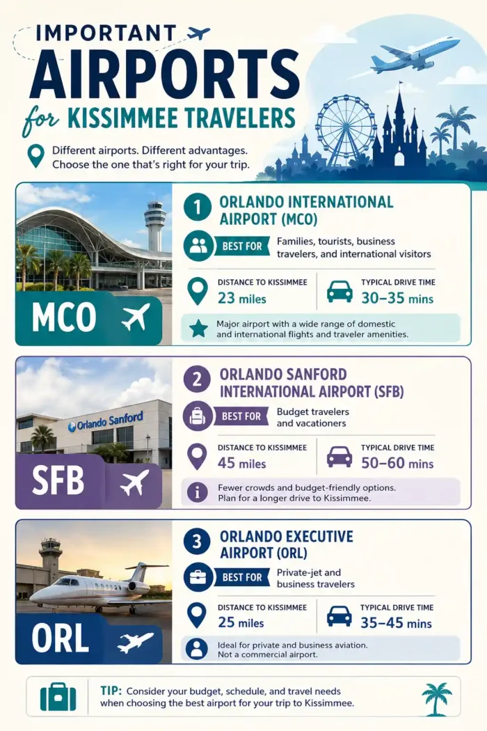 Important Airports for Kissimmee Travelers