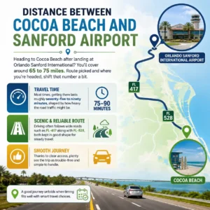 How Far Is Cocoa Beach From Sanford Airport?