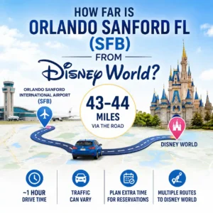 How Far Is Orlando Sanford FL SFB From Disney World?