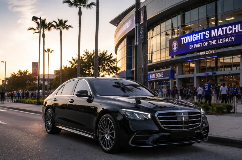 black car service sport event last sec image